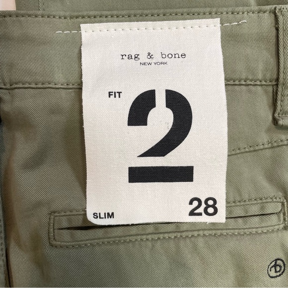 NWT New $195 Rag & Bone Fit 2 Stretch Twill Chino Pants Size 28 - Picture 9 of 13